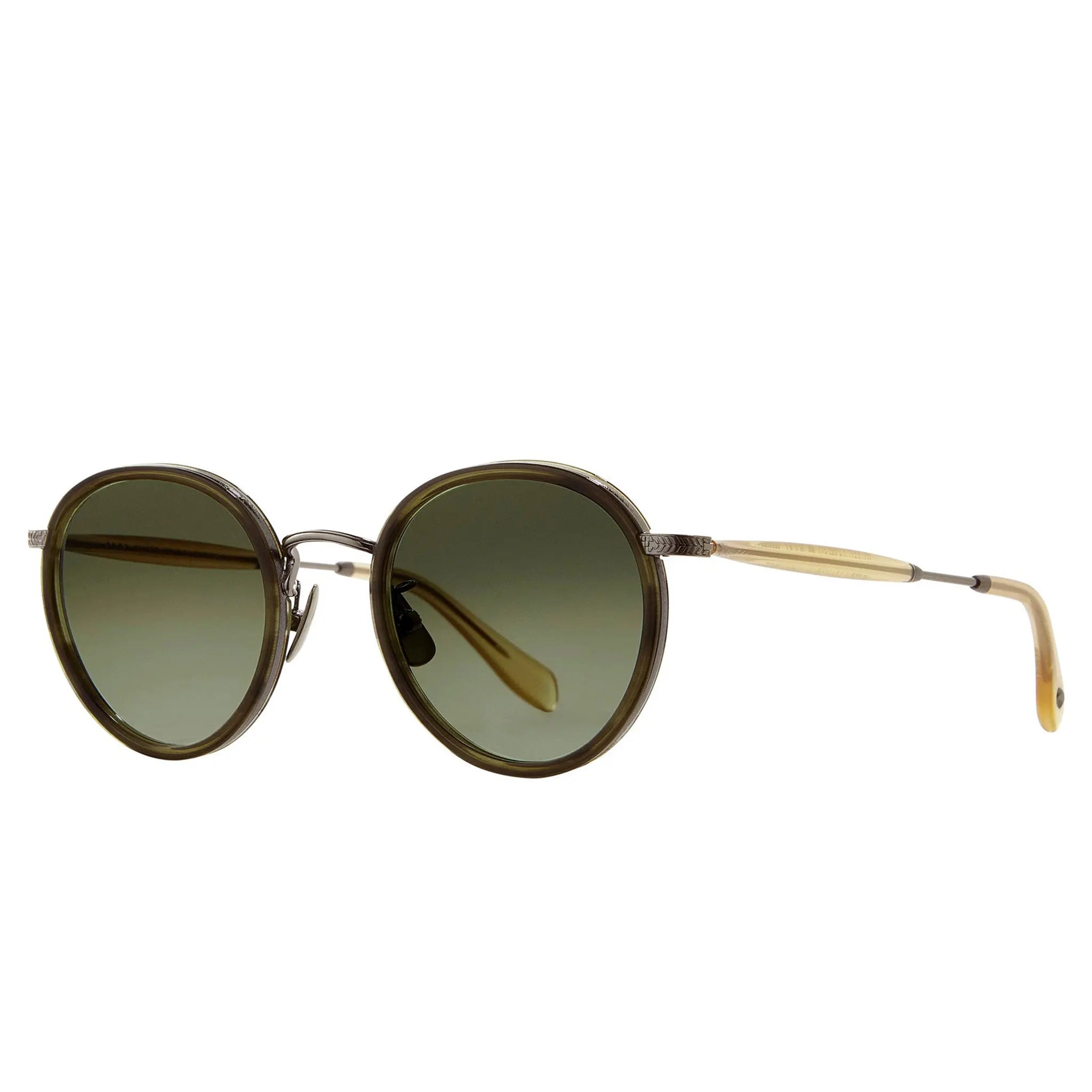 Front View of Garrett Leight Wilson X Forever Classic Douglas Fir Pewter Sunglasses